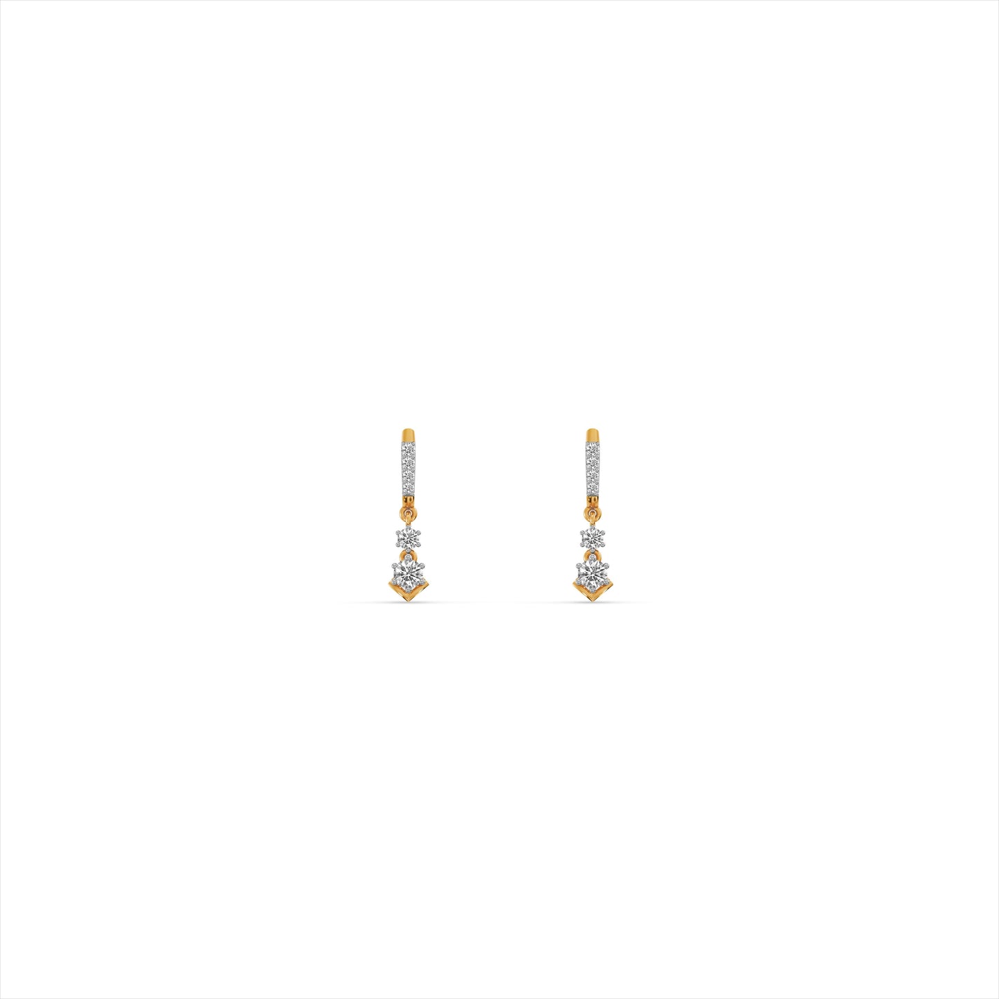 Iridescent 9KT Gold Laboratory Grown Diamond Drop Earrings