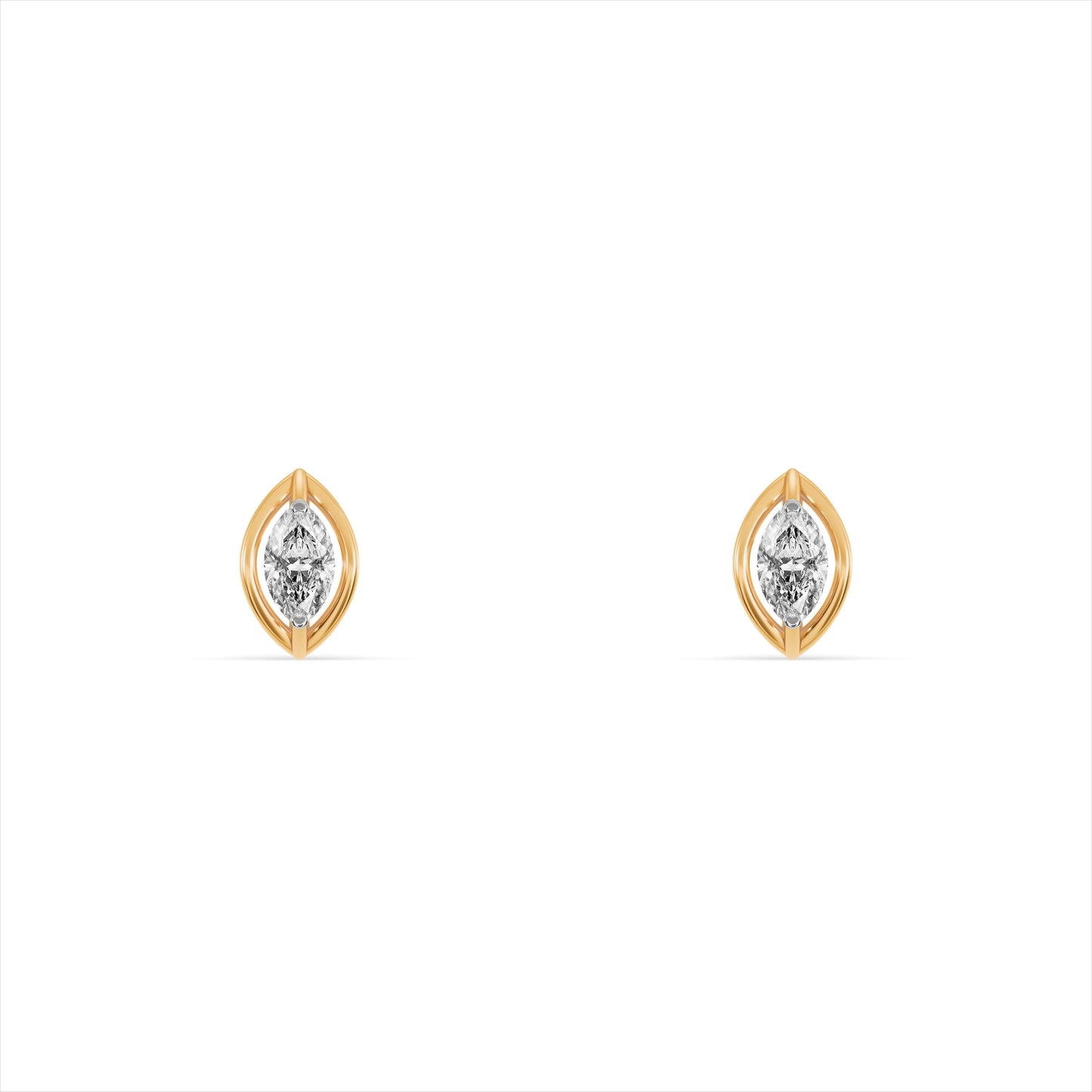 Shiny Eclipse 9KT Gold Laboratory Grown Diamond Earrings