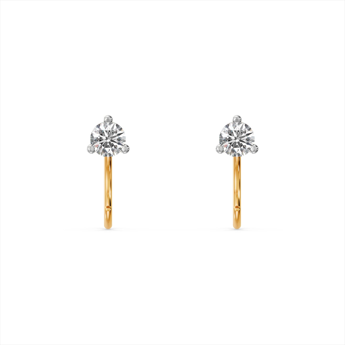 Radiant Solitaire 9KT Gold Laboratory Grown Diamond Earrings