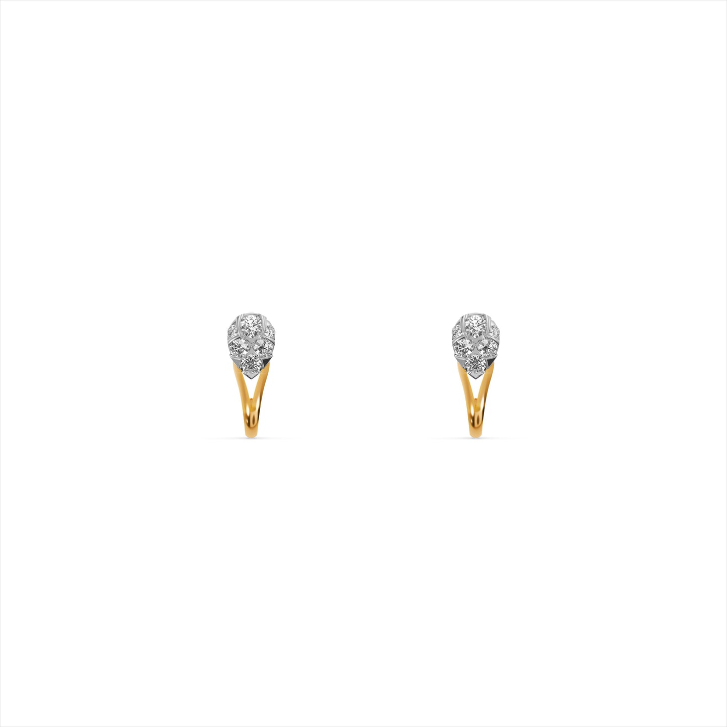 Pear Dome 9KT Gold Laboratory Grown Diamond Earrings