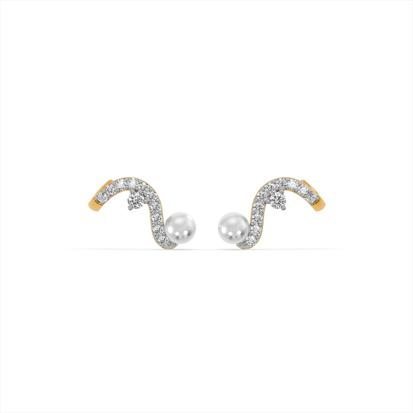 Celestial Pearl 9KT Gold Laboratory Grown Diamond Earrings