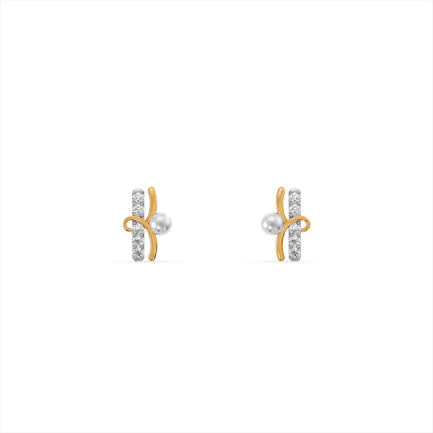 Aurora Pearl 9KT Gold Laboratory Grown Diamond Earrings