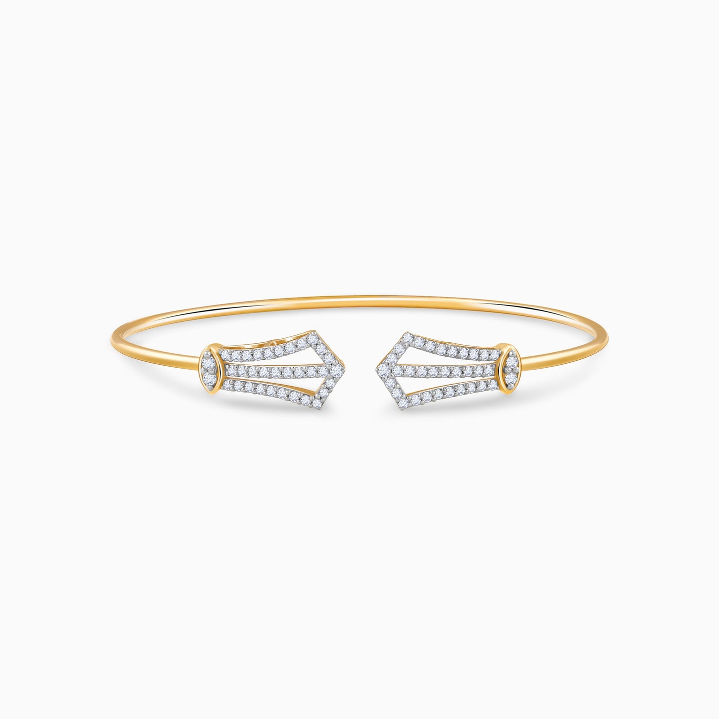 Gold Orvella Lab Grown Diamond Cuff Bracelet