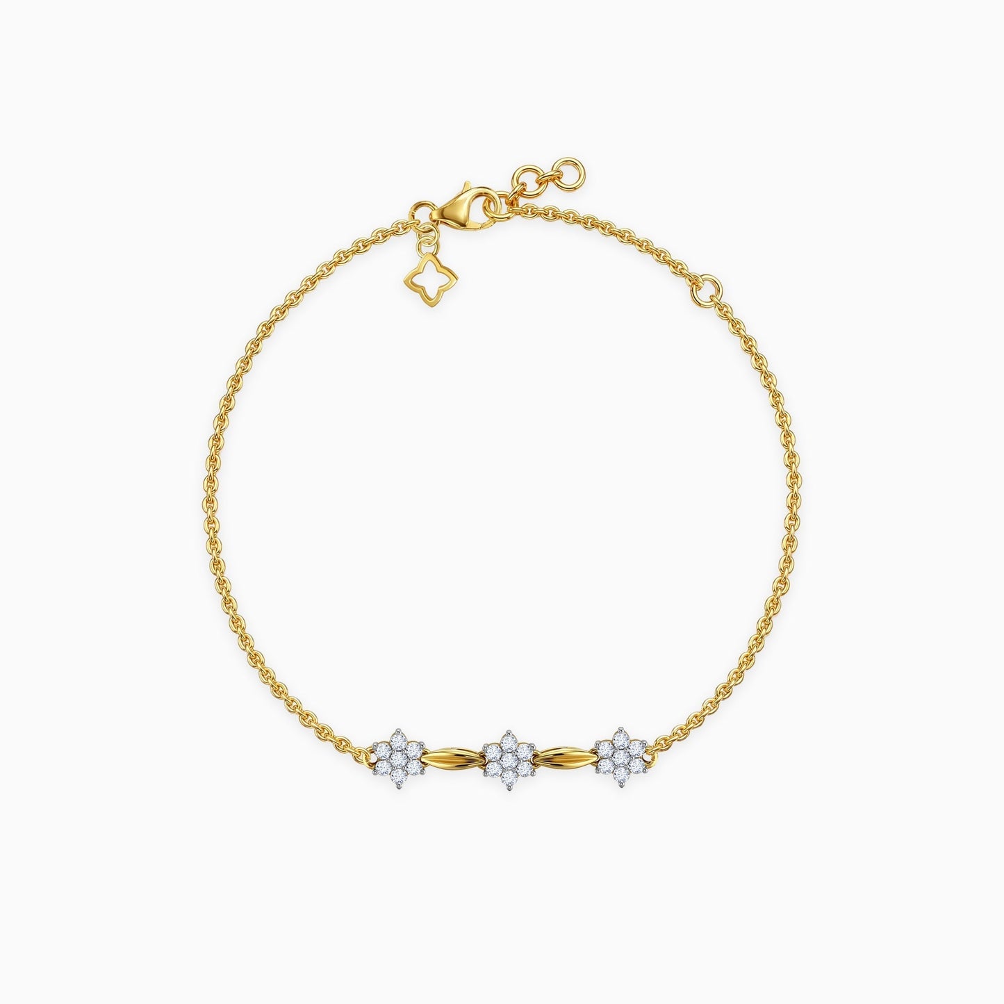 Gold Love Floral Lab Grown Diamond Bracelet
