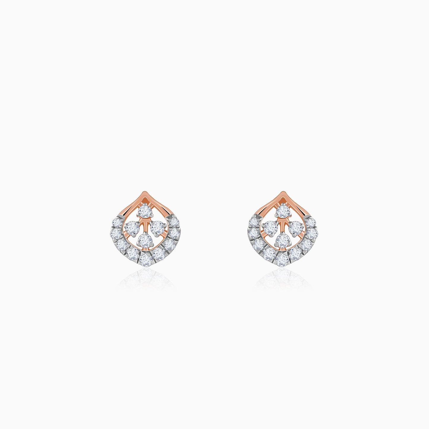 Rose Gold Dazzle Duo Diamond Studs