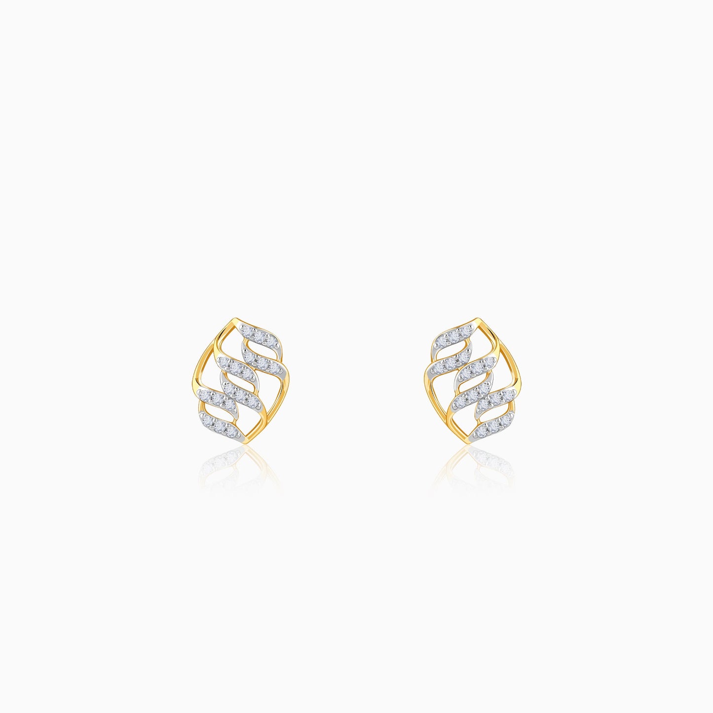 Gold Glam Lab Grown Diamond Stud Earrings