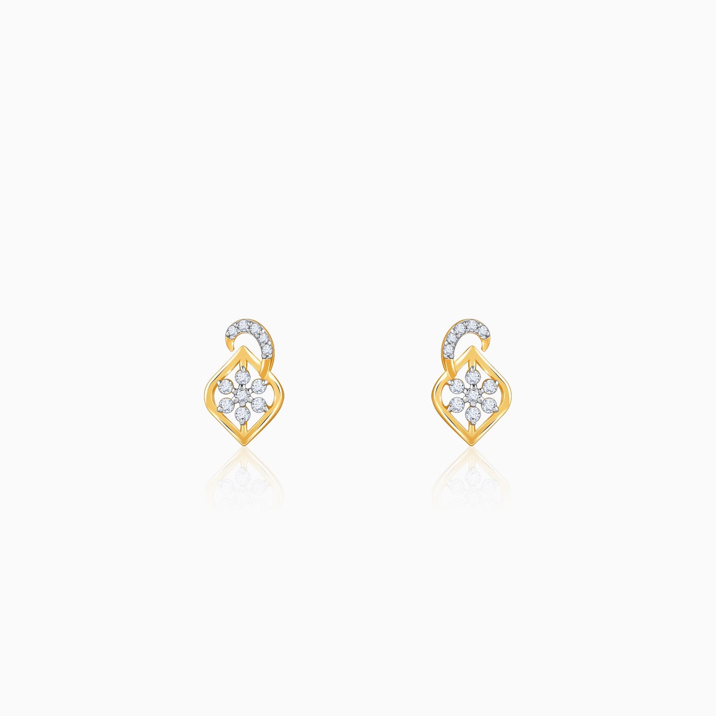 Gold Frostshell Lab Grown Diamond Earrings