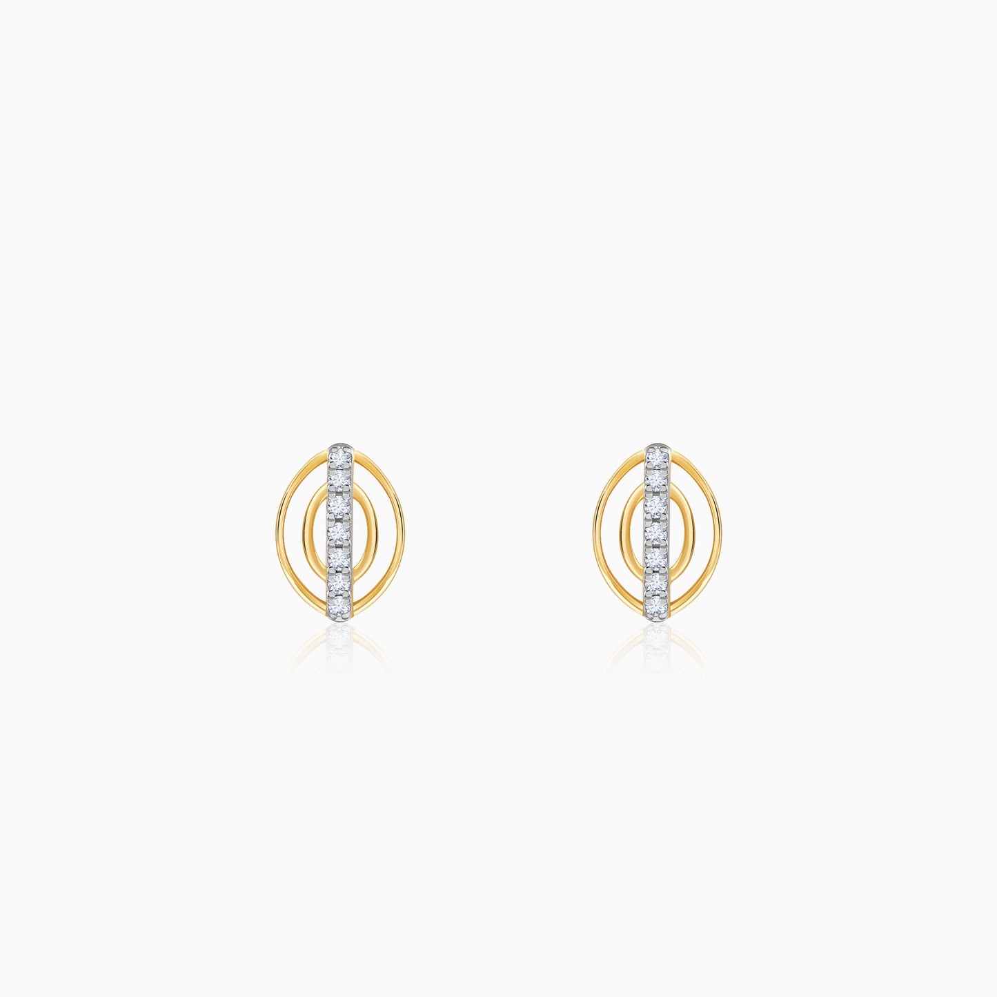 Gold Ellipse Glow Lab Grown Diamond Earrings