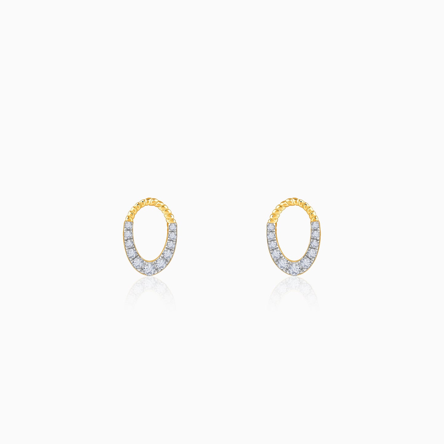 Gold Oval Gleam Lab Grown Diamond Earrings