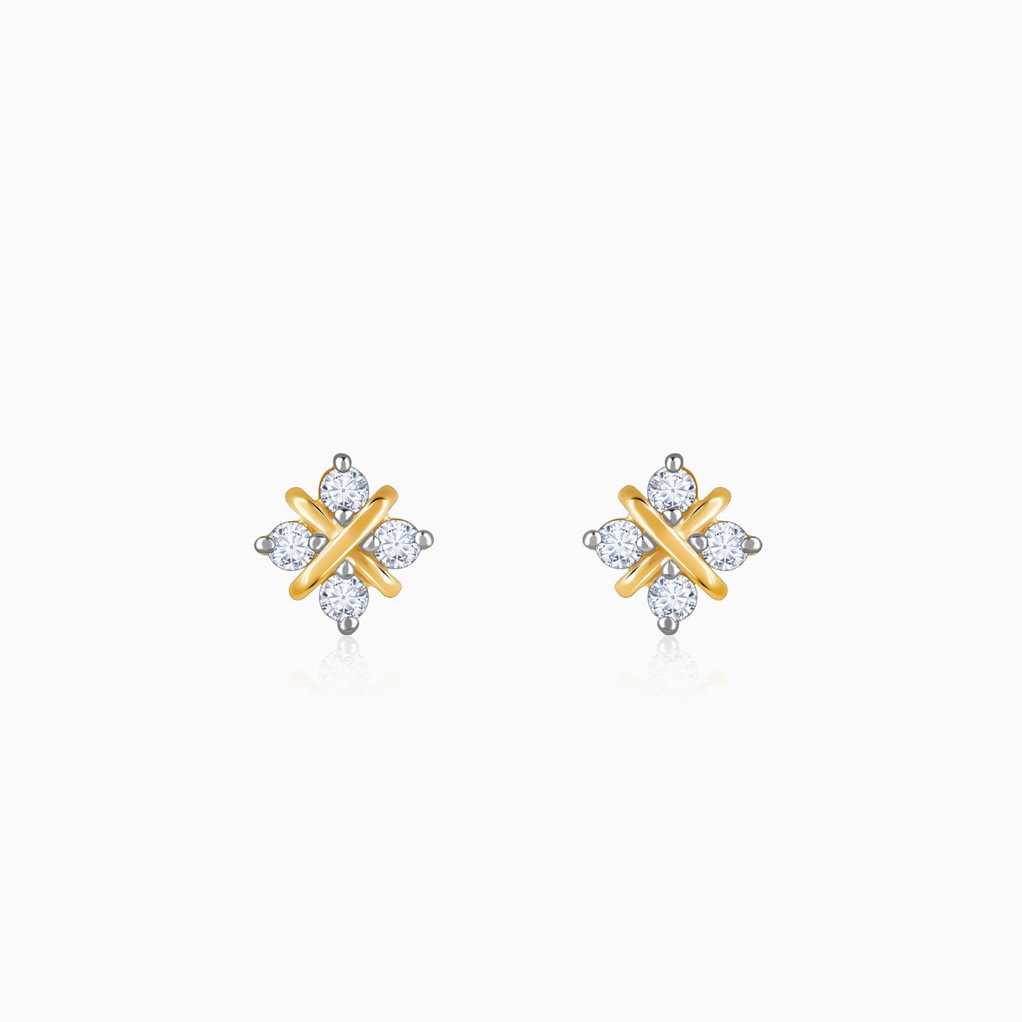 Gold Quartet Lab Grown Diamond Earrings