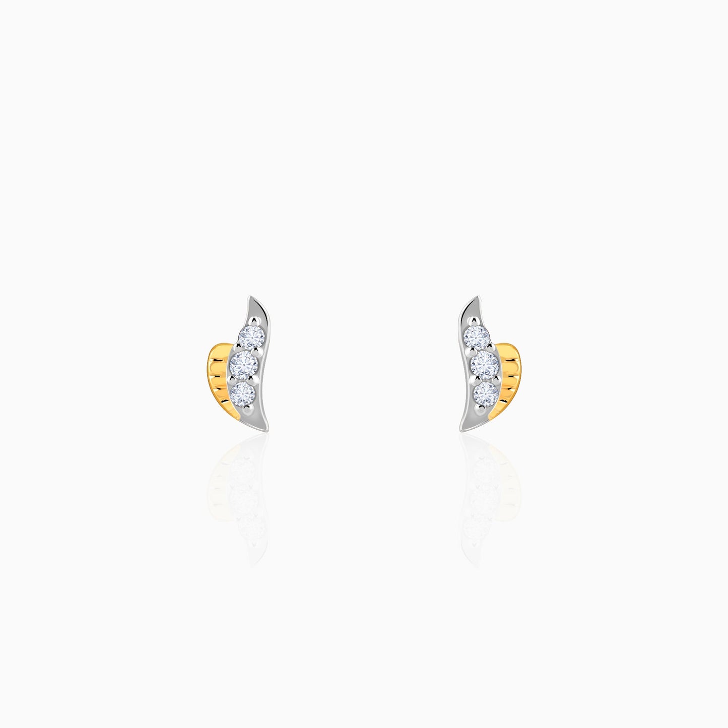 Gold Wave Lab Grown Diamond Earrings