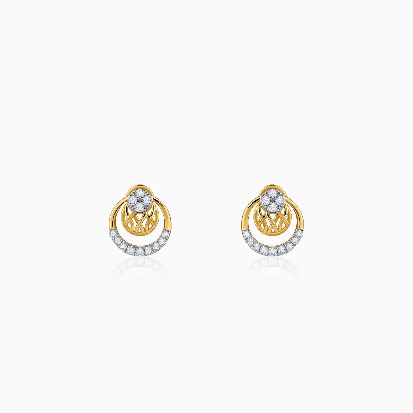 Gold Nightfall Circle Lab Grown Diamond Earrings