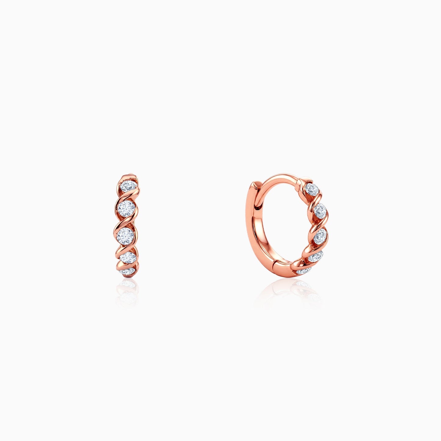 Rose Gold Serin Lab Grown Diamond Hoop Earrings