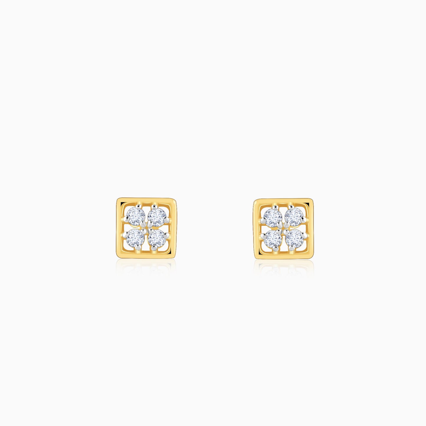 Gold Square Lab Grown Diamond Studs