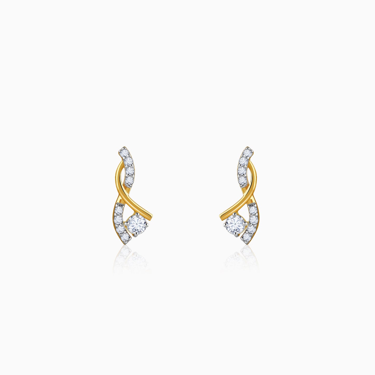 Gold Rising Style Lab Grown Diamond Earrings
