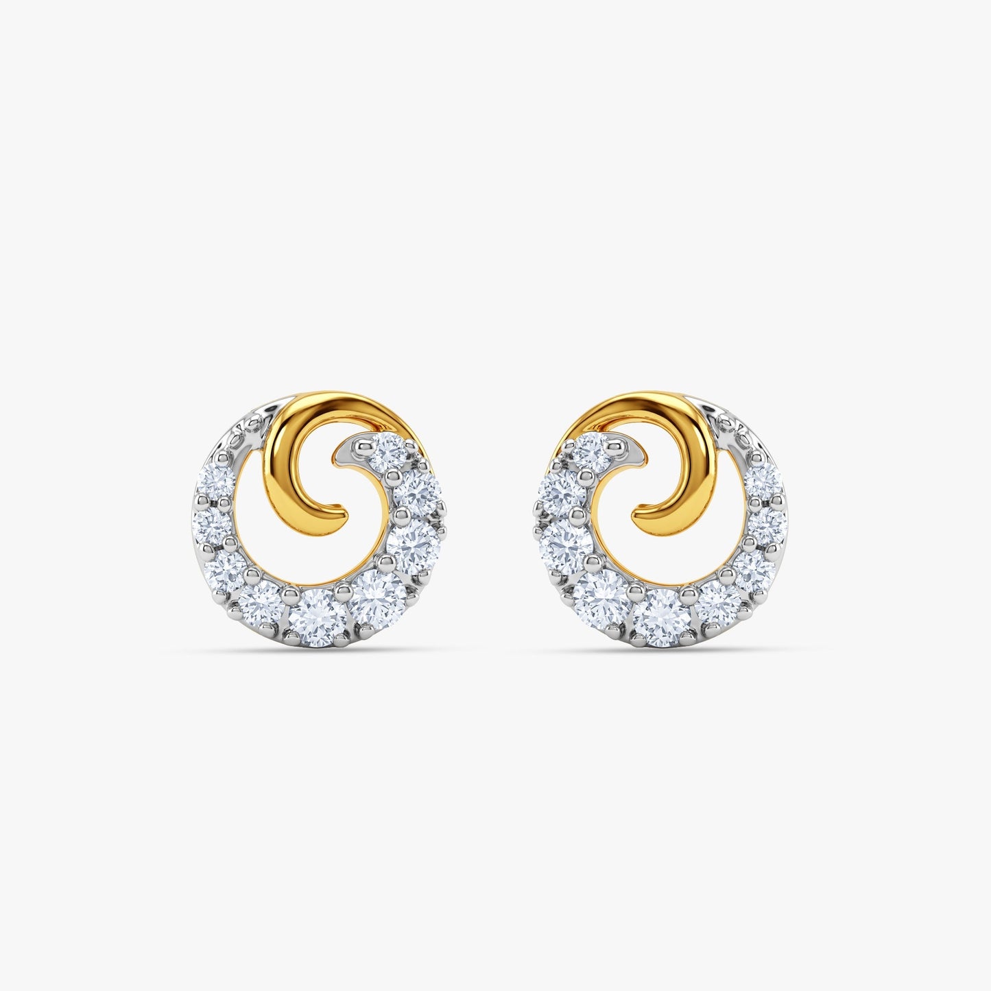 Gold Virelle Spiral Lab Grown Diamond Earrings