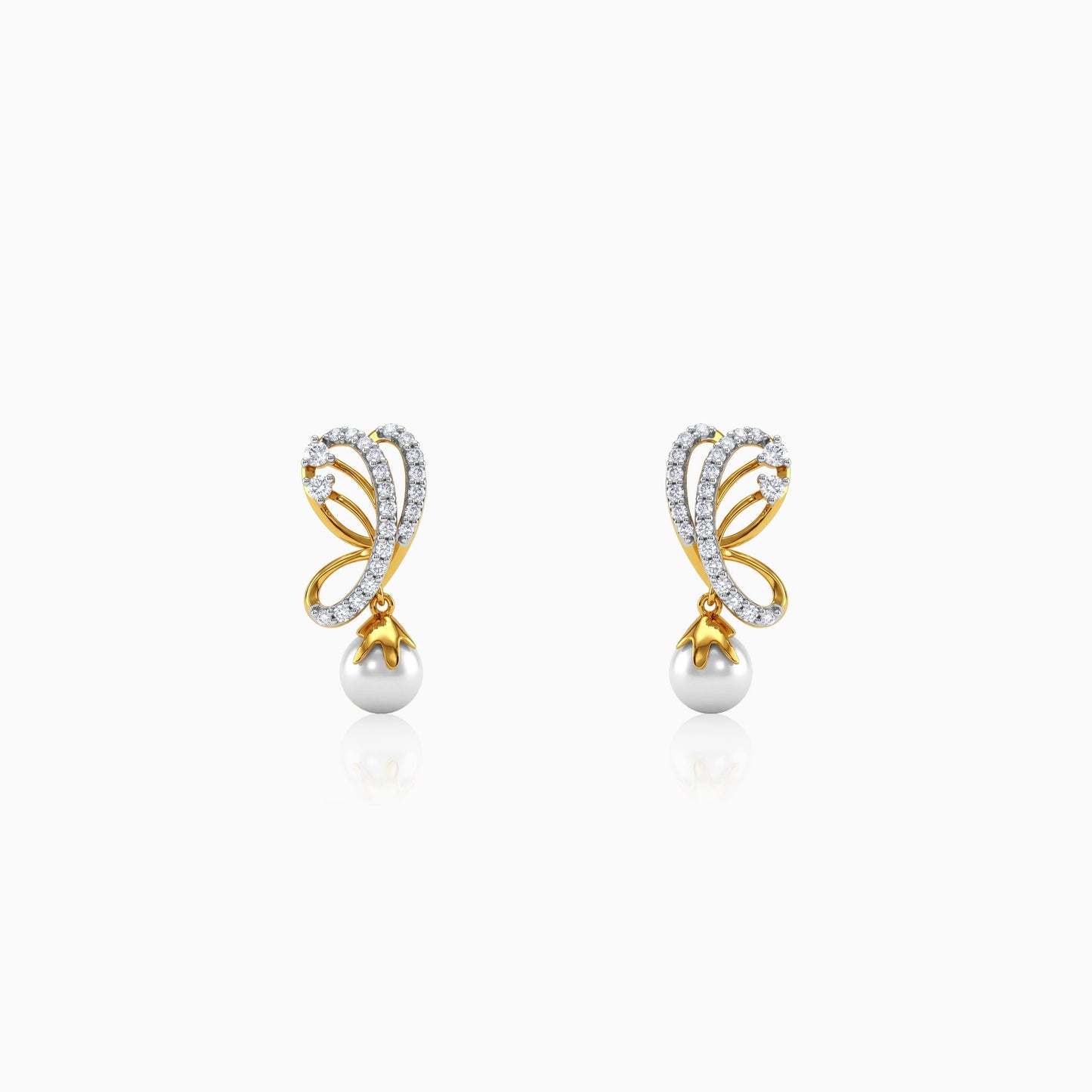 Gold Moonvine Lab Grown Diamond Earrings