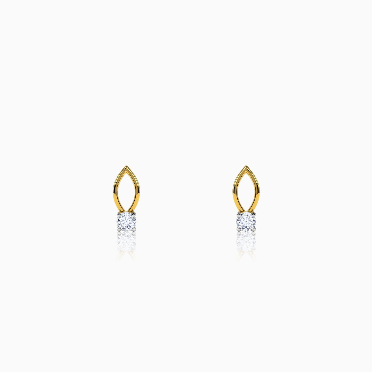 Gold Classic Drip Lab Grown Diamond Studs