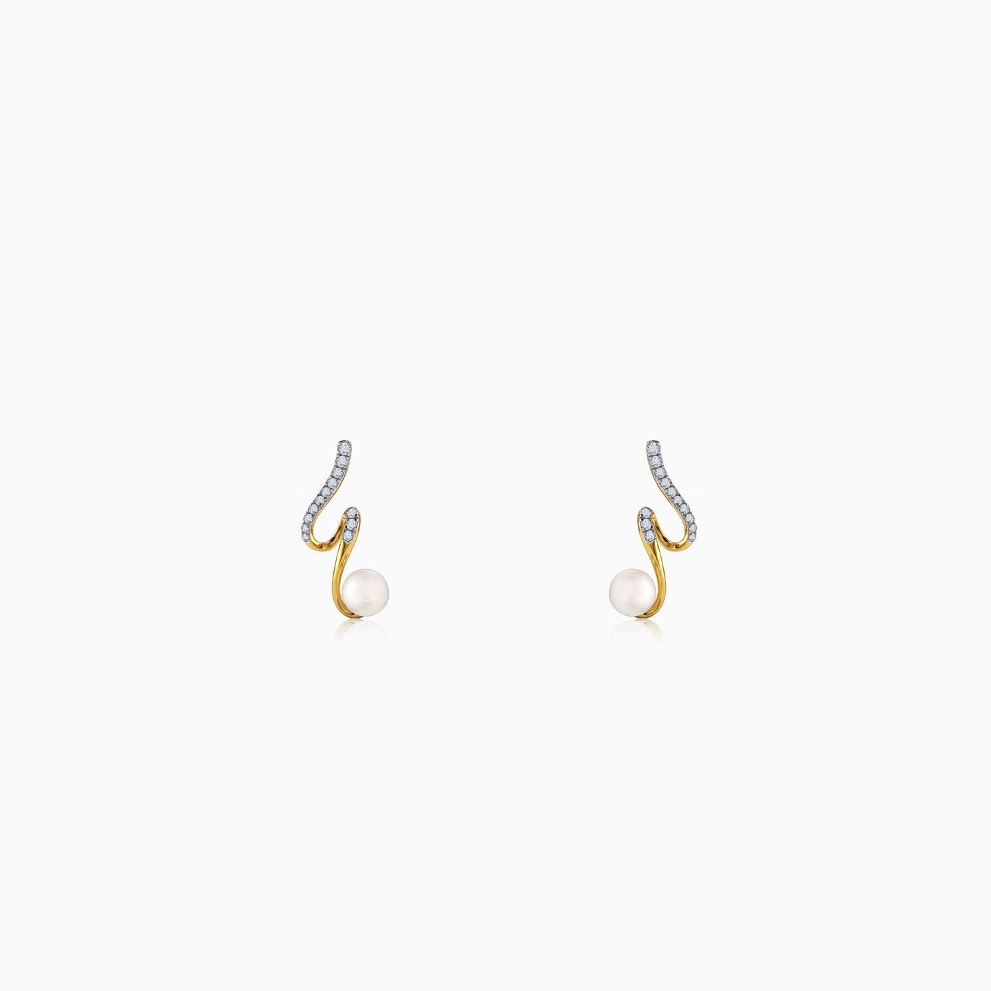 Anushka Sharma Gold Swirl and Soul Lab grown Diamond Earrings