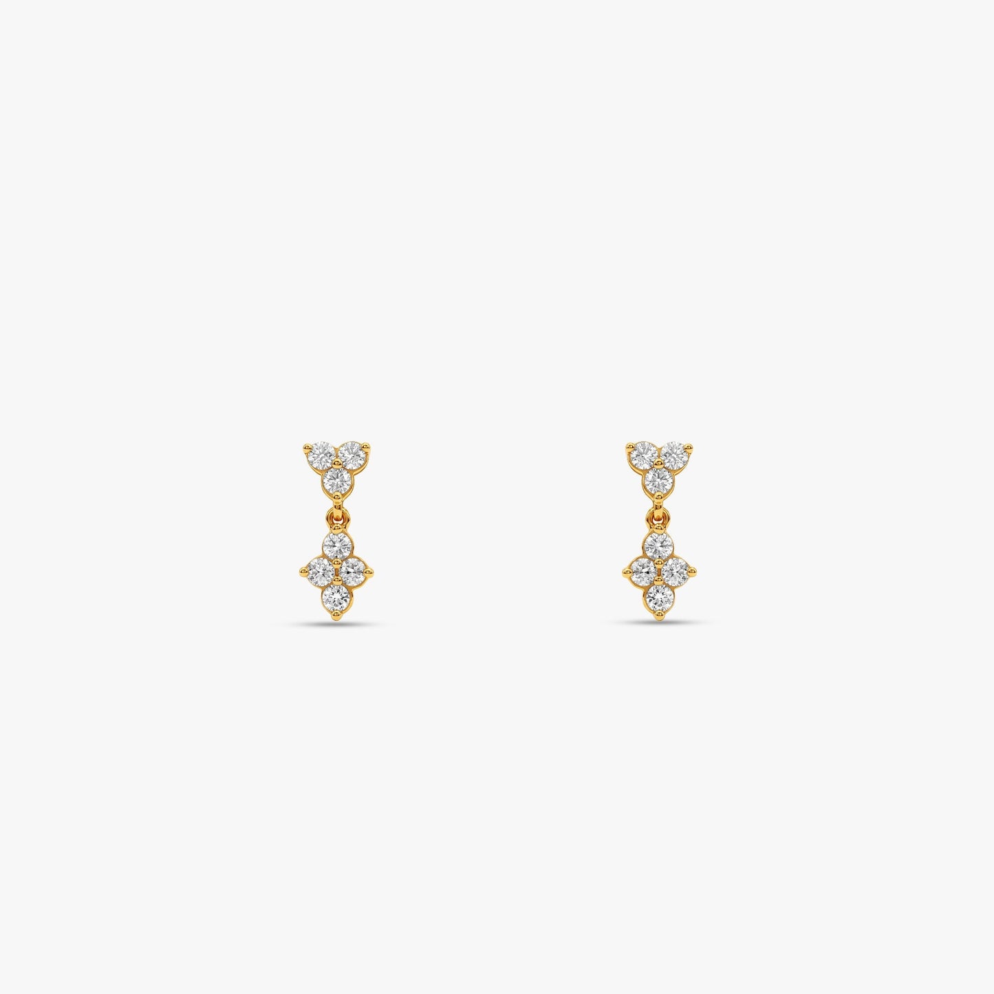Gold Fleur Dusk Lab Grown Diamond Earrings