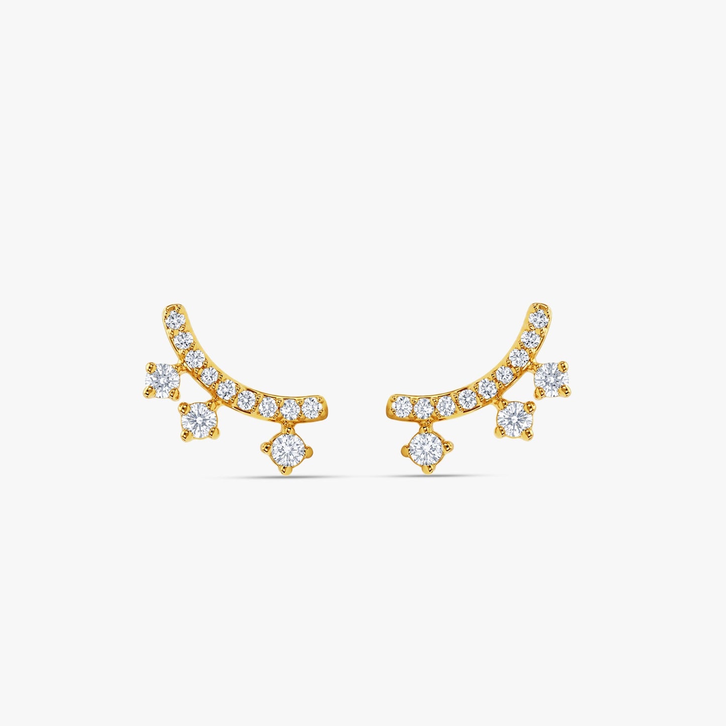 Gold Etoile Arc Lab Grown Diamond Earrings