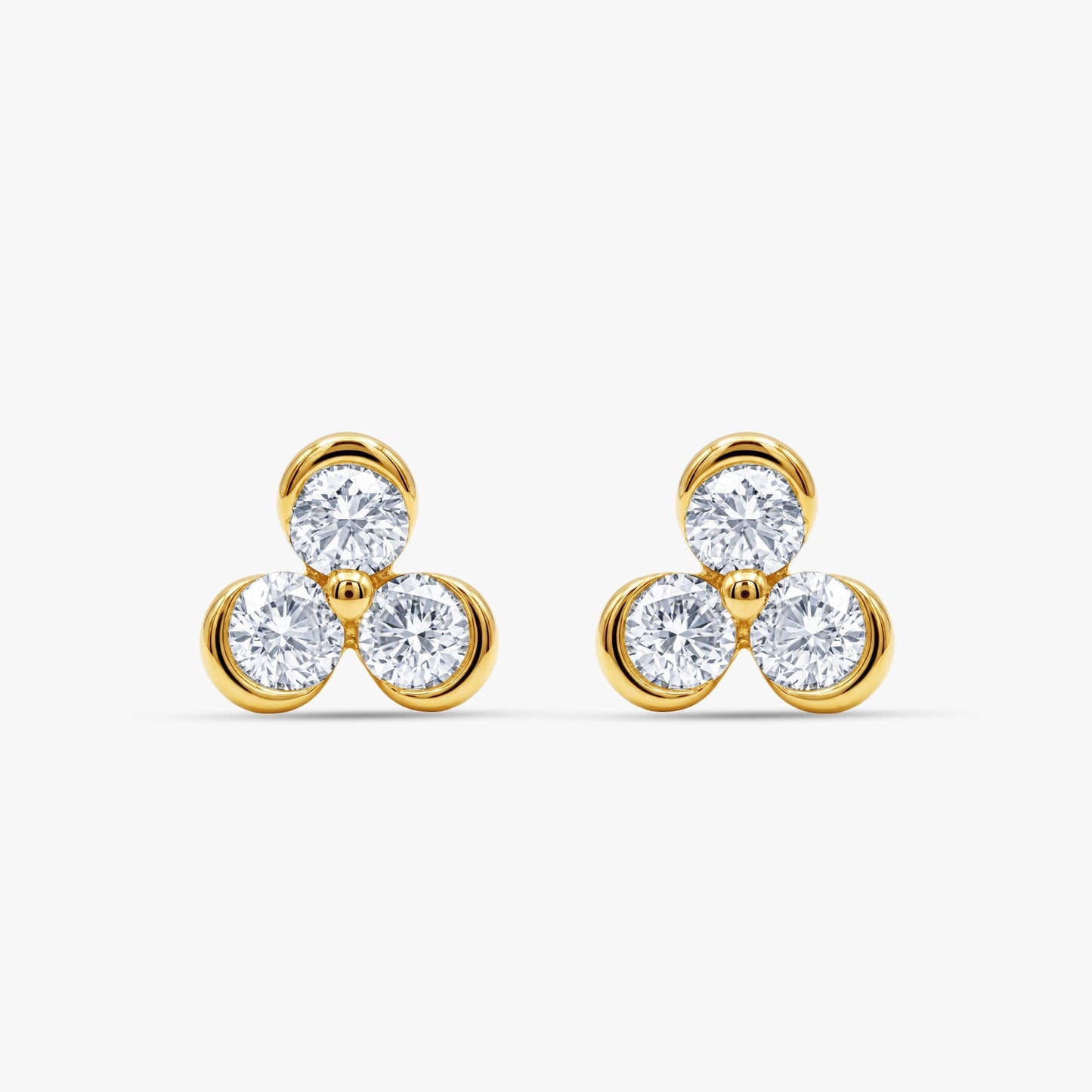 Gold Fleurette Spark Lab Grown Diamond Earrings