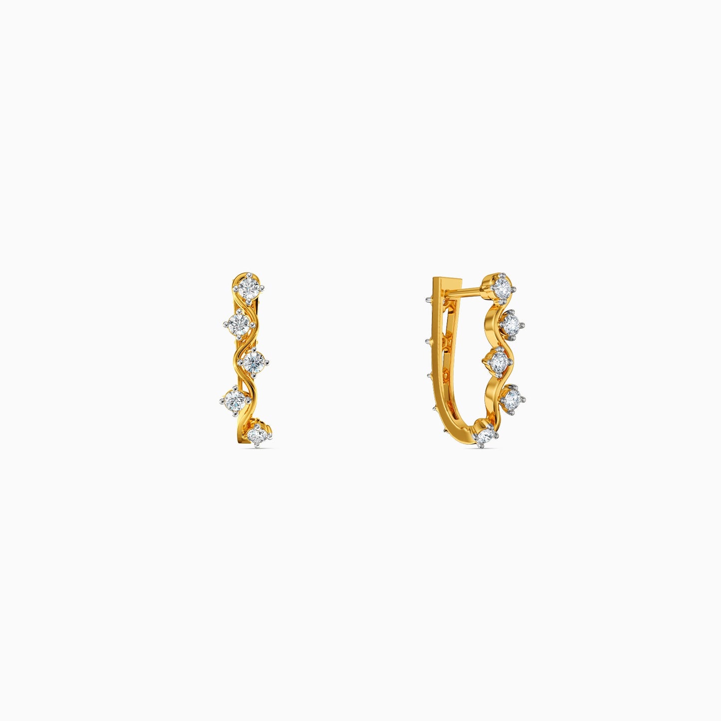 Gold Linear Cascade Lab Grown Diamond Earrings