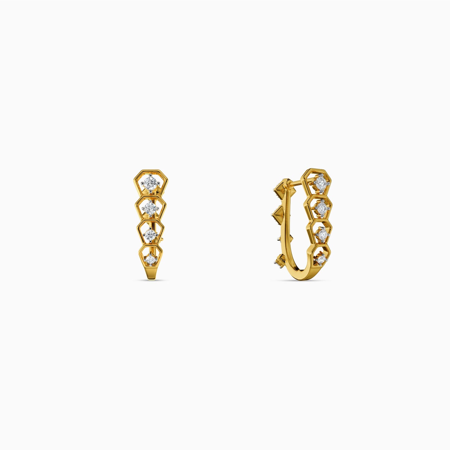 Gold Ribbon Reverie Lab Grown Diamond Earrings
