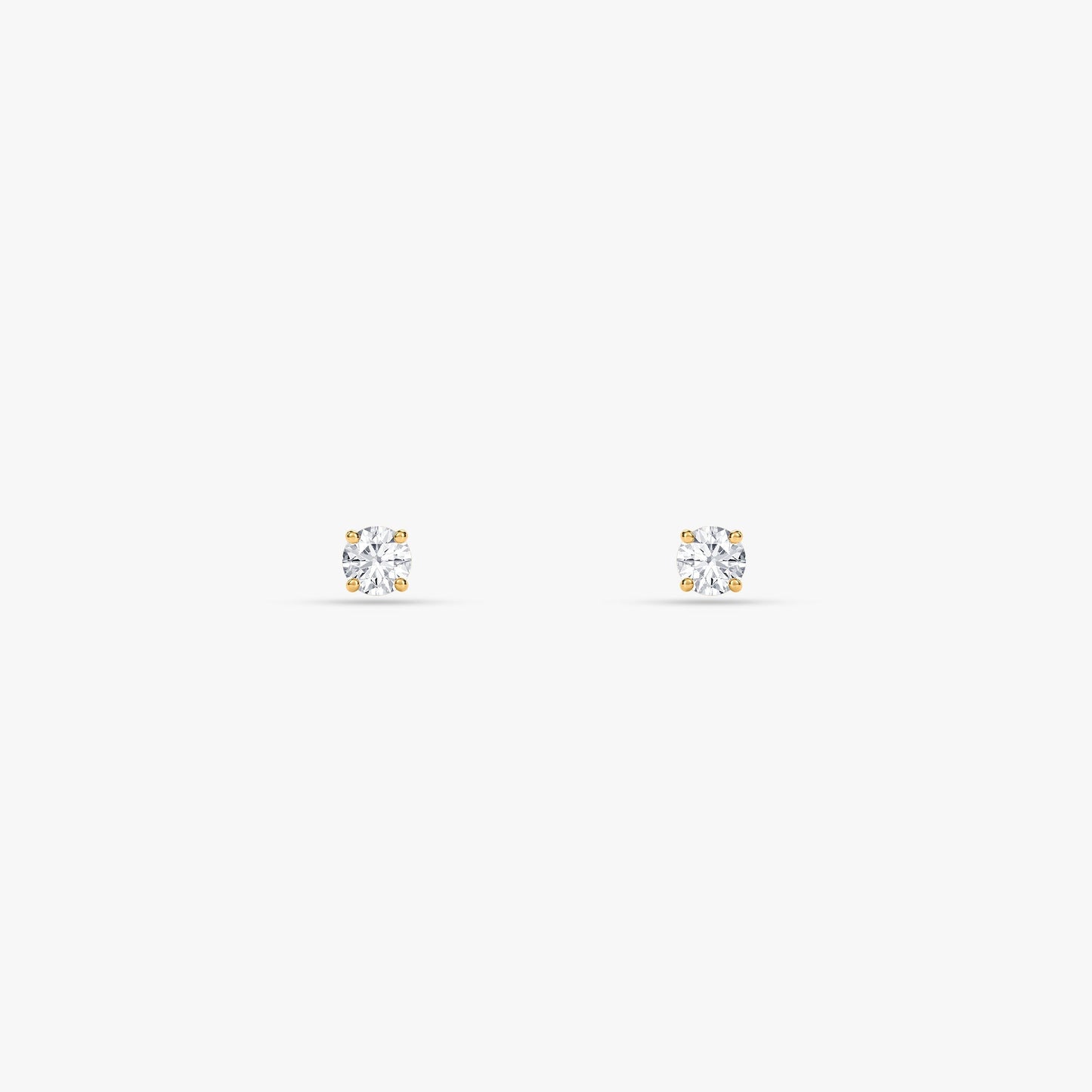 Gold Lumi Solitaire Lab Grown Diamond Earrings