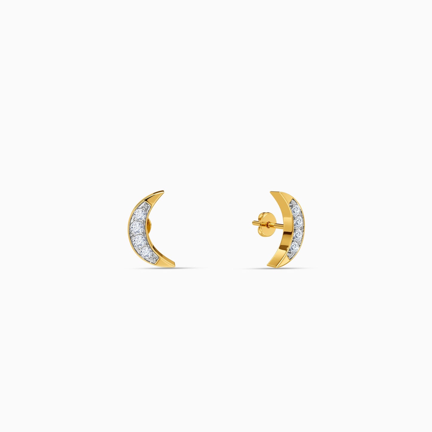Gold Lumora Arc Lab Grown Diamond Earrings