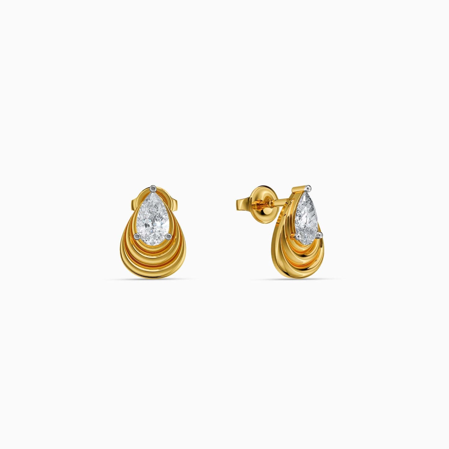 Gold Dewdrop Radiance Lab Grown Diamond Earrings