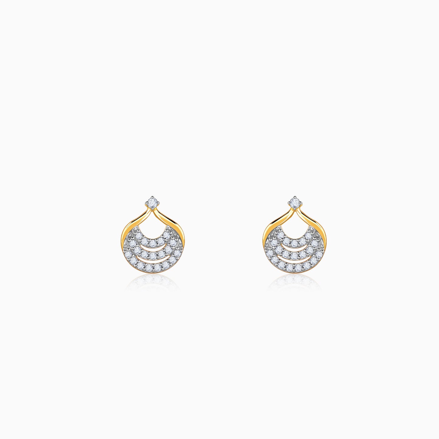 Gold Moonbeam Diamond Earrings