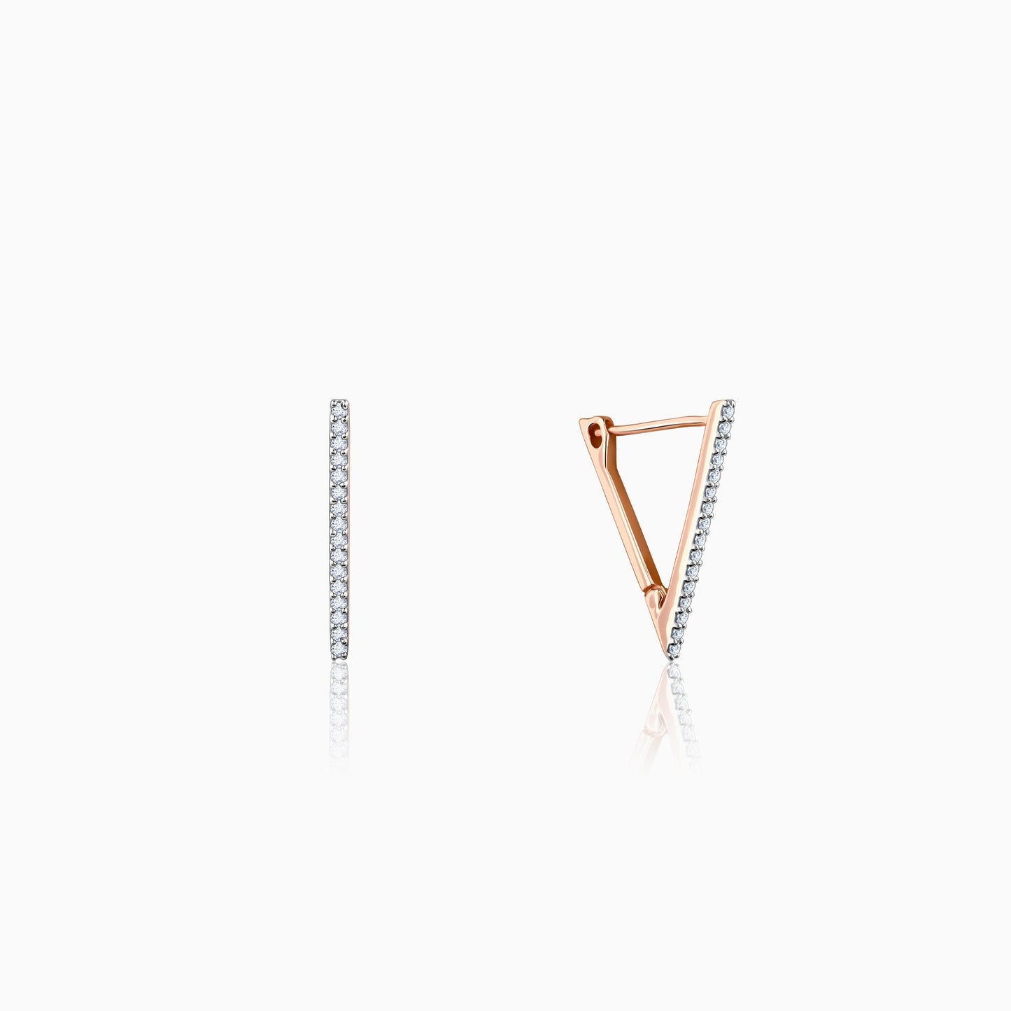 Rose Gold Trinity Lab Grown Diamond Studs