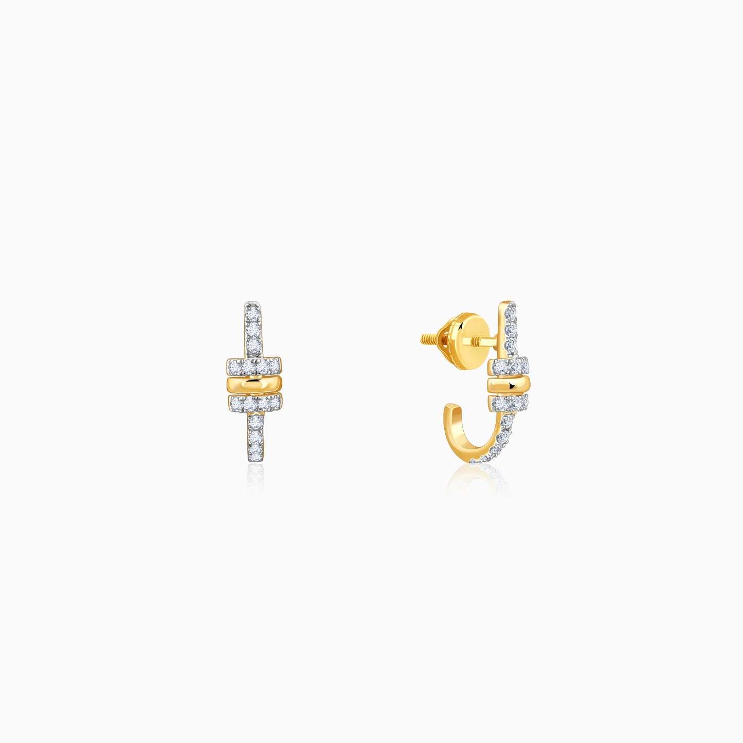 Gold Bela J Hoops Lab Grown Diamond Earrings