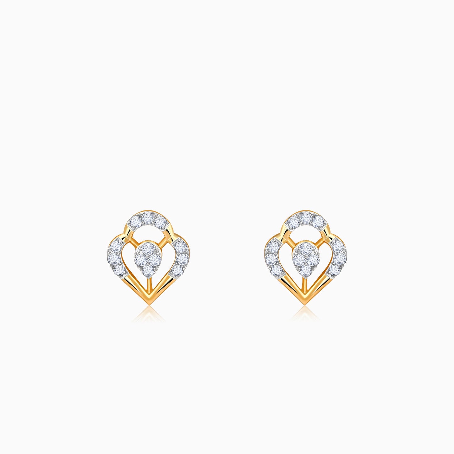 Gold Petal Bloom Lab Grown Diamond Studs