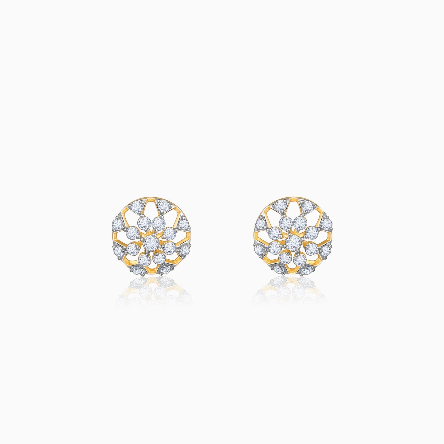 Gold Floral Aroha Lab Grown Diamond Studs