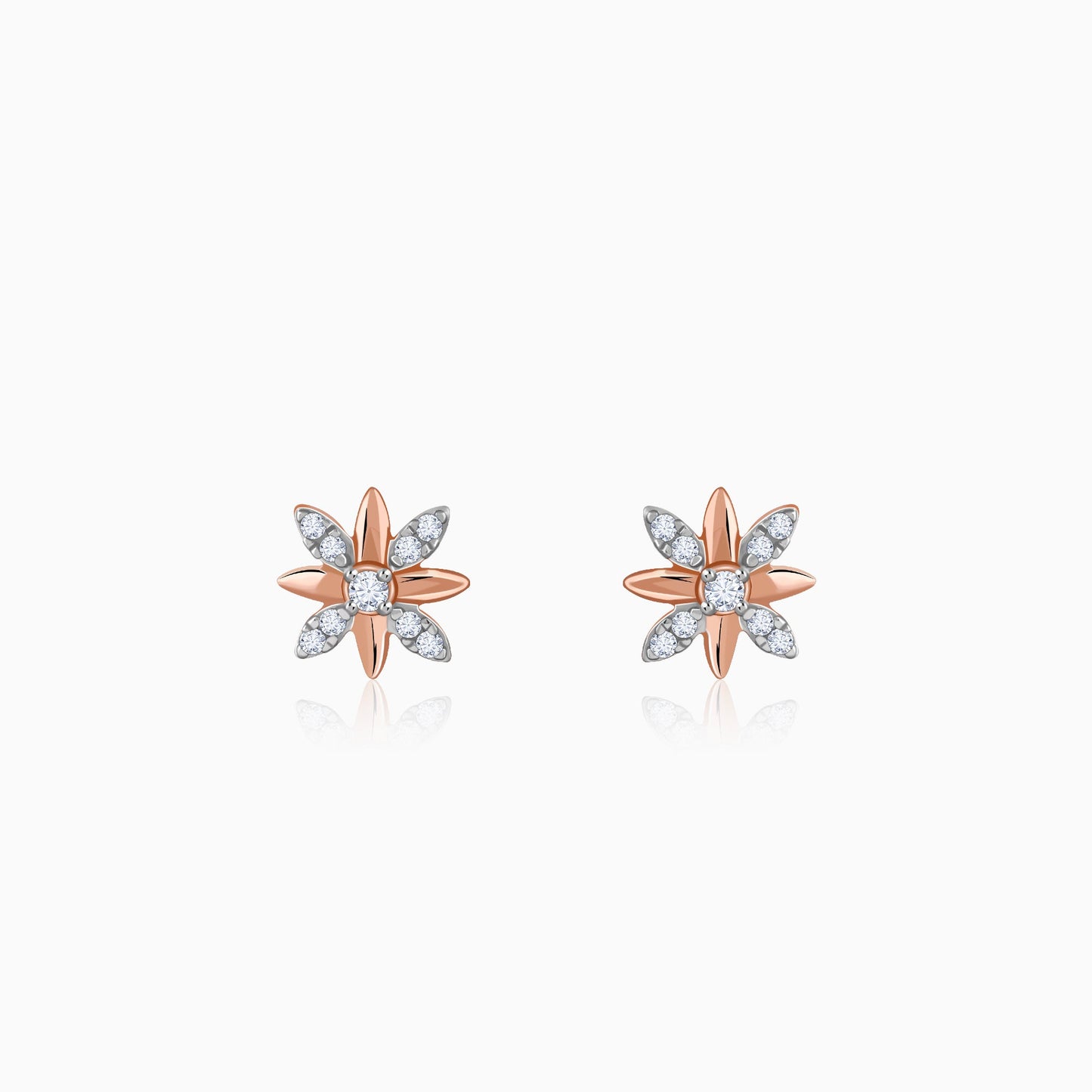 Anushka Sharma Rose Gold Lily Lab Grown Diamond Stud Earrings