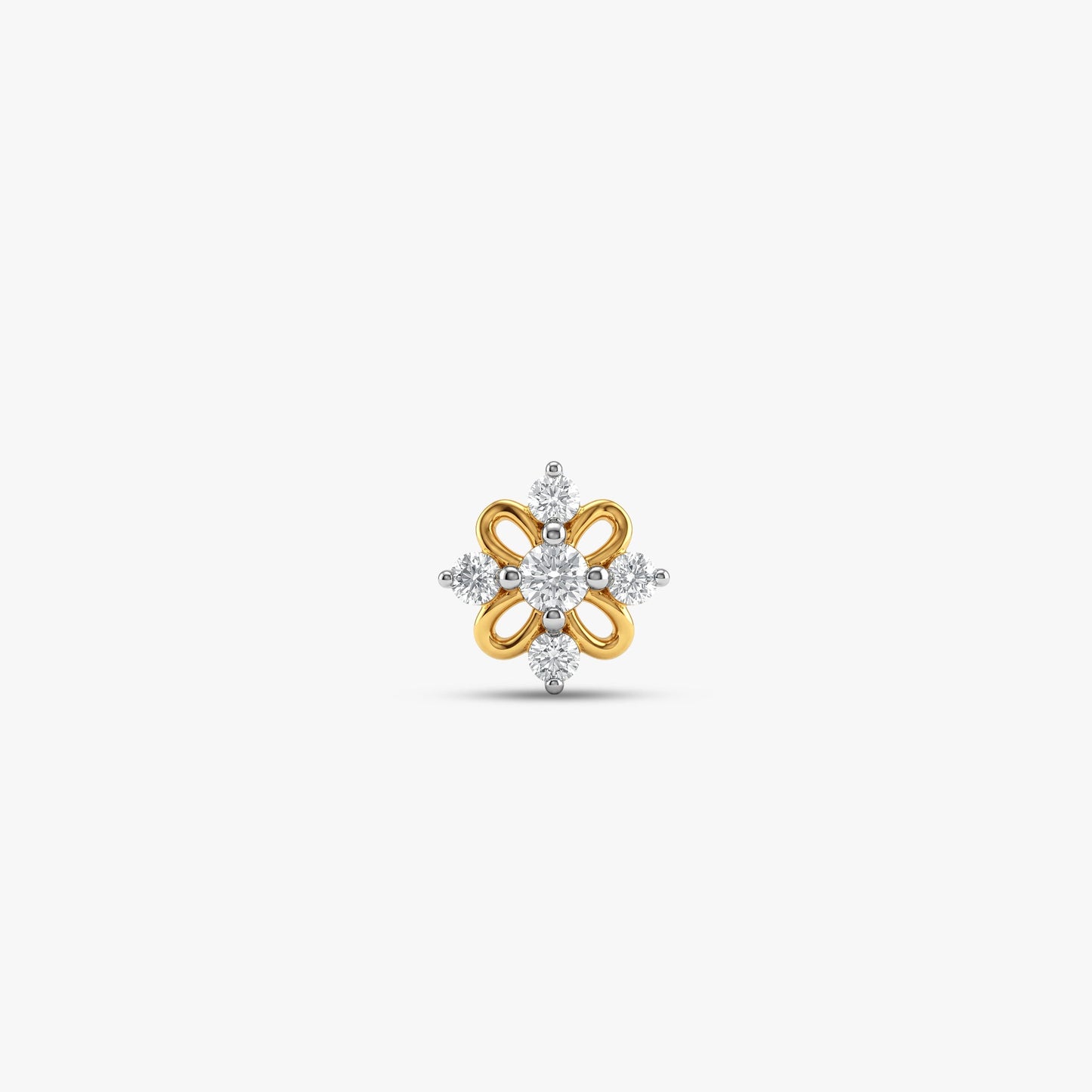 Gold Fleur Lumiere Lab Grown Diamond Nose Pin