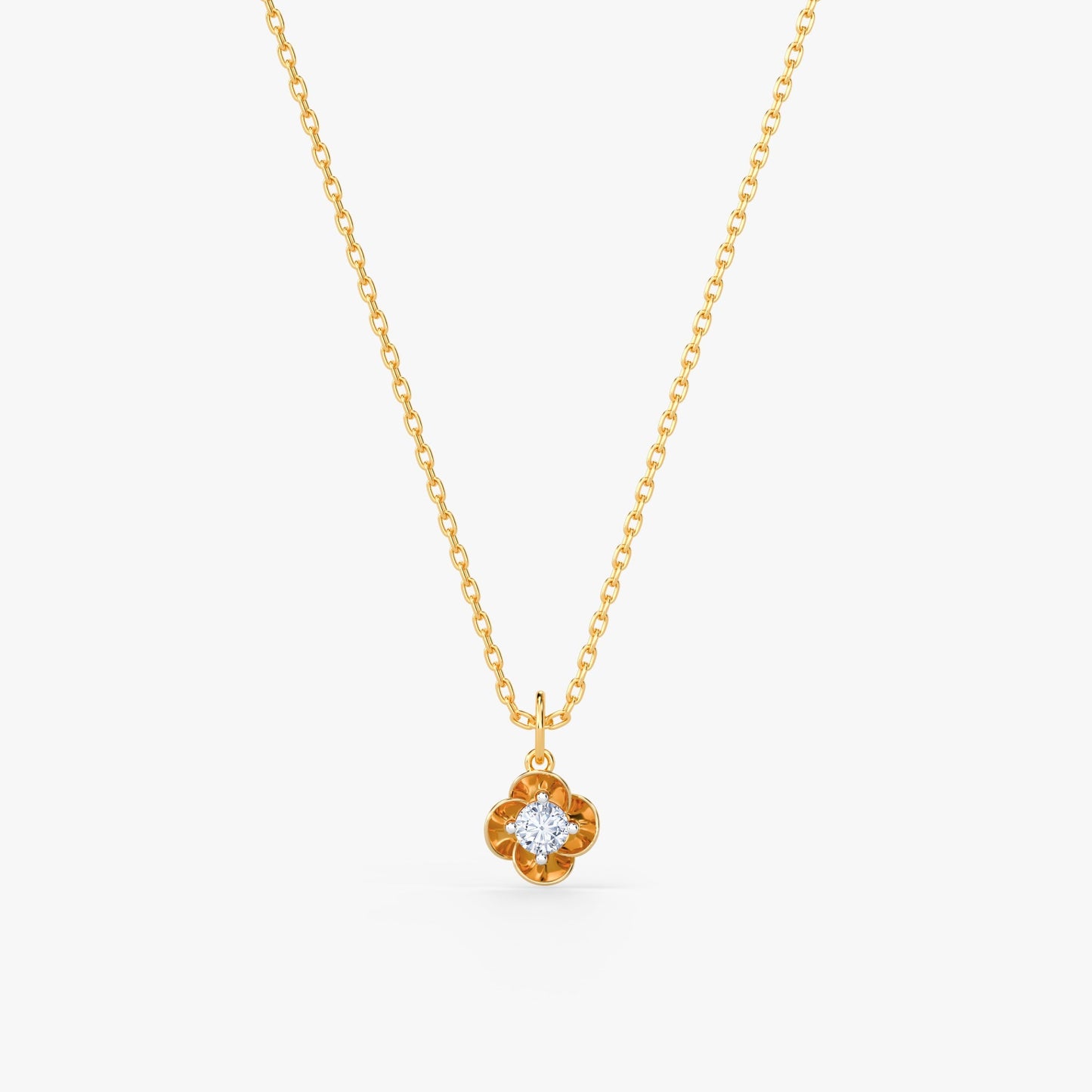 Gold Floret Perfect Lab Grown Diamond Pendant