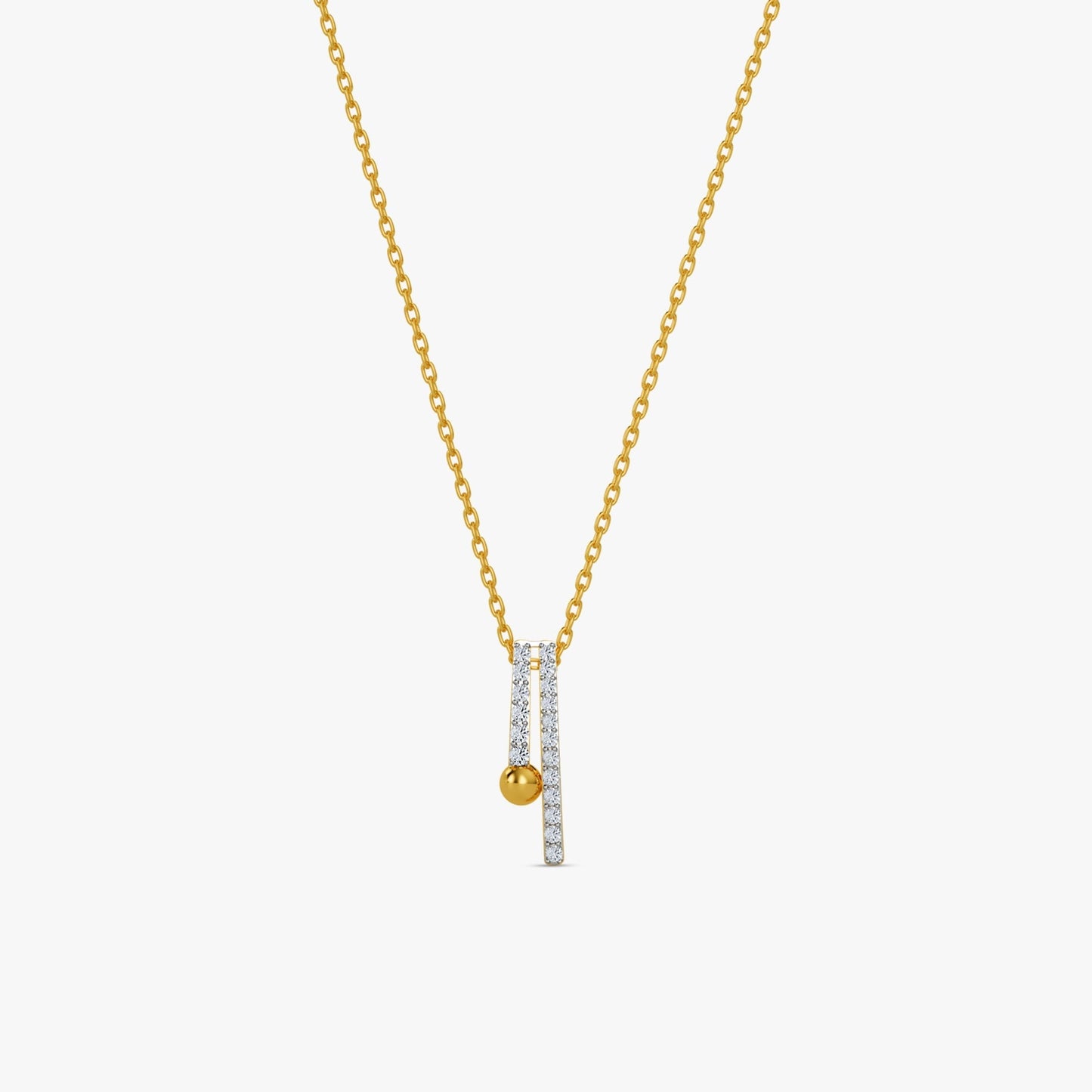 Gold Linear Muse Lab Grown Diamond Pendant