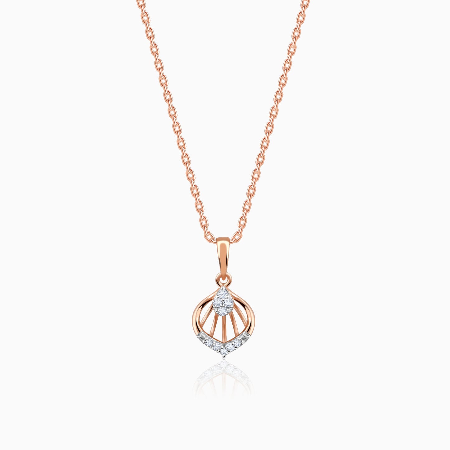 Rose Gold Cocoon Diamond Pendant