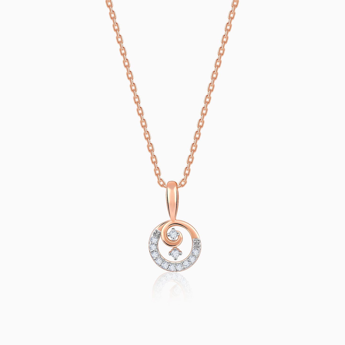 Rose Gold Curled Diamond Pendant