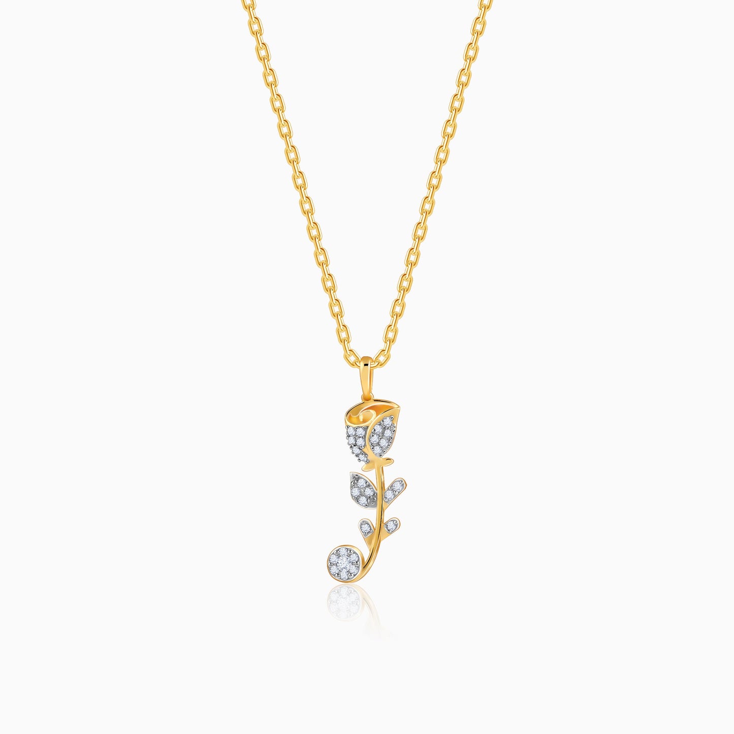 Gold Rose Reverie Lab Grown Diamond Pendant
