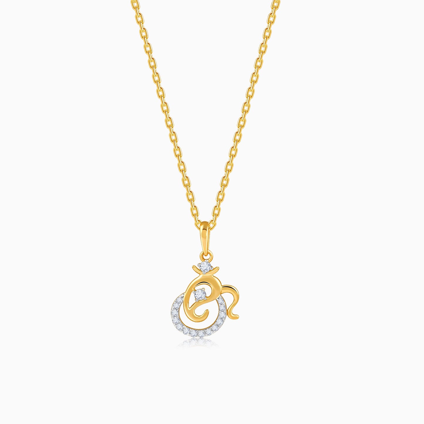 Gold Spiritual Ganesha Lab Grown Diamond Pendant