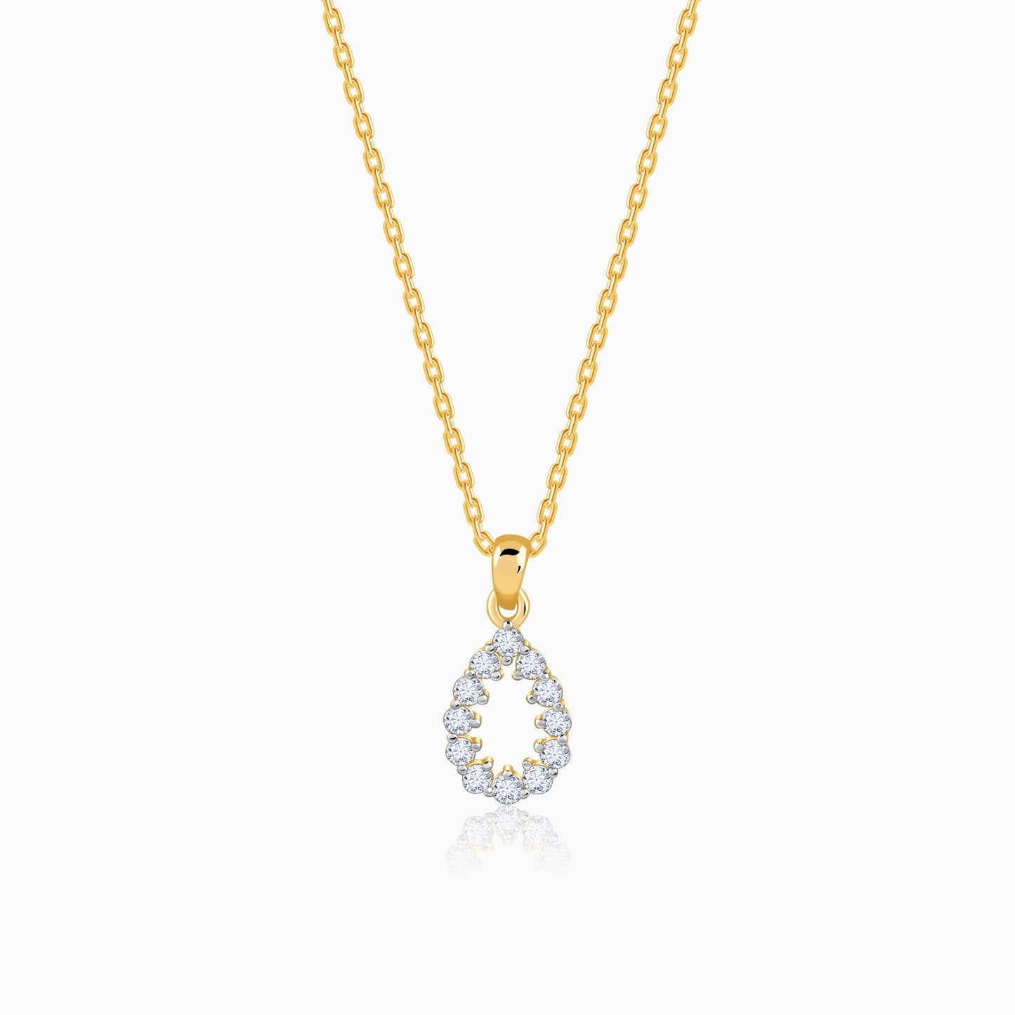 Gold Oval Aura Lab Grown Diamond Pendant