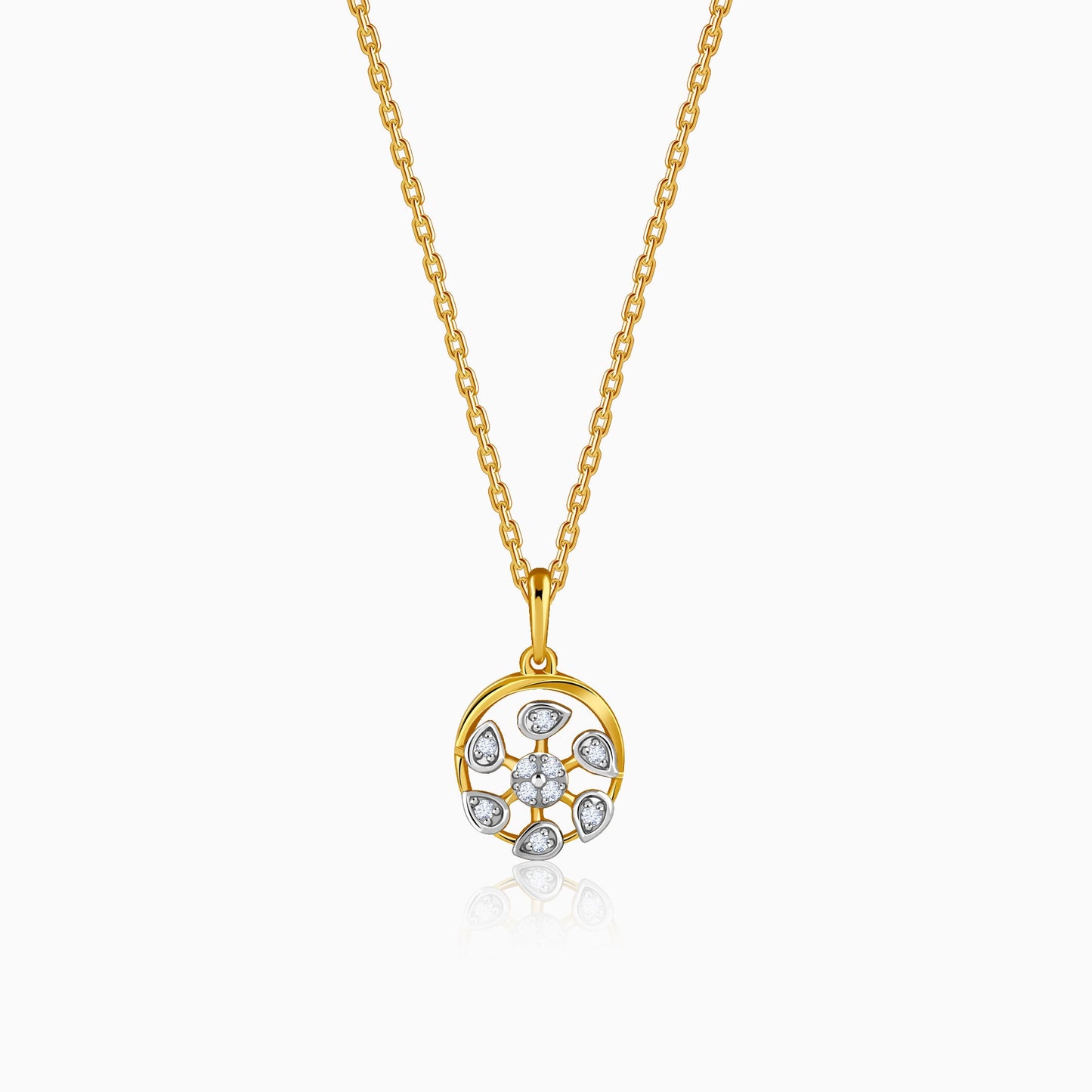 Gold Celeste Circle Lab Grown Diamond Pendant
