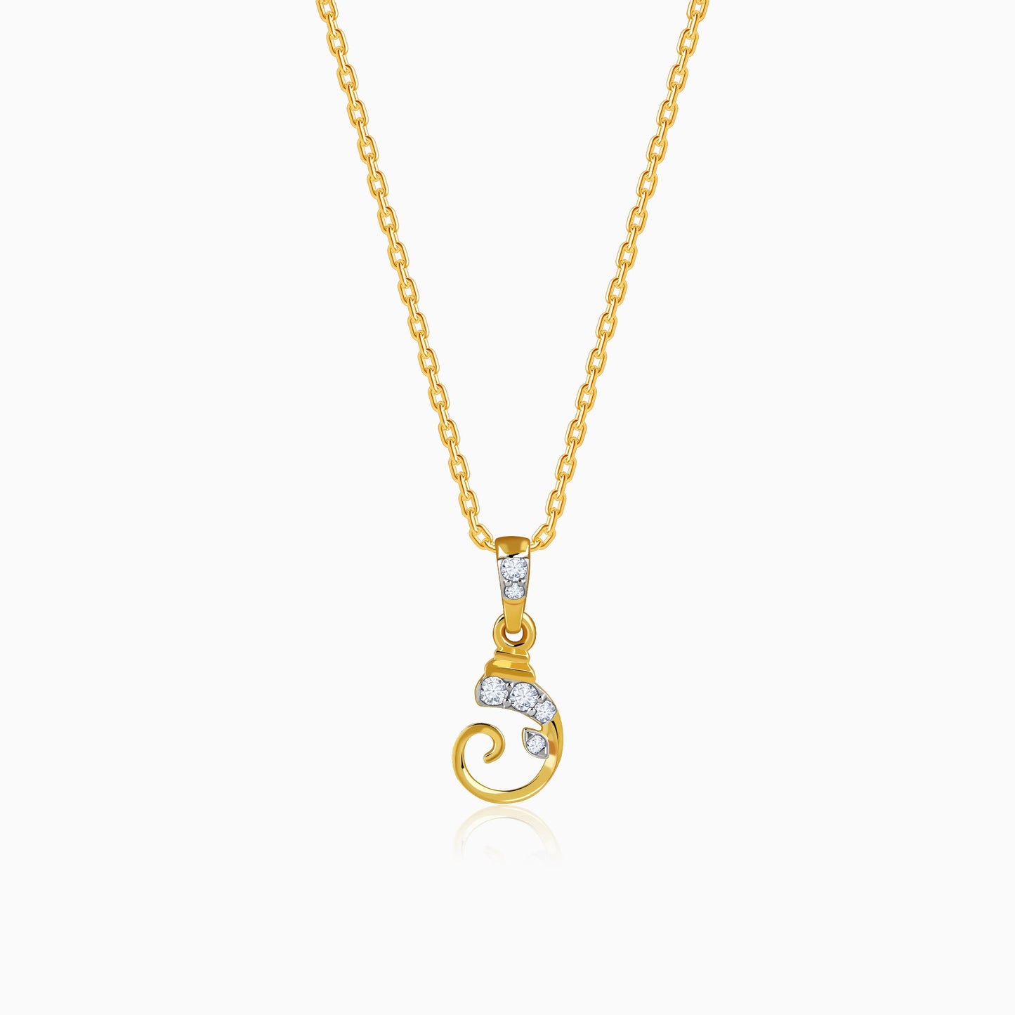 Gold Chaturbhuj Glow Lab Grown Diamond Pendant