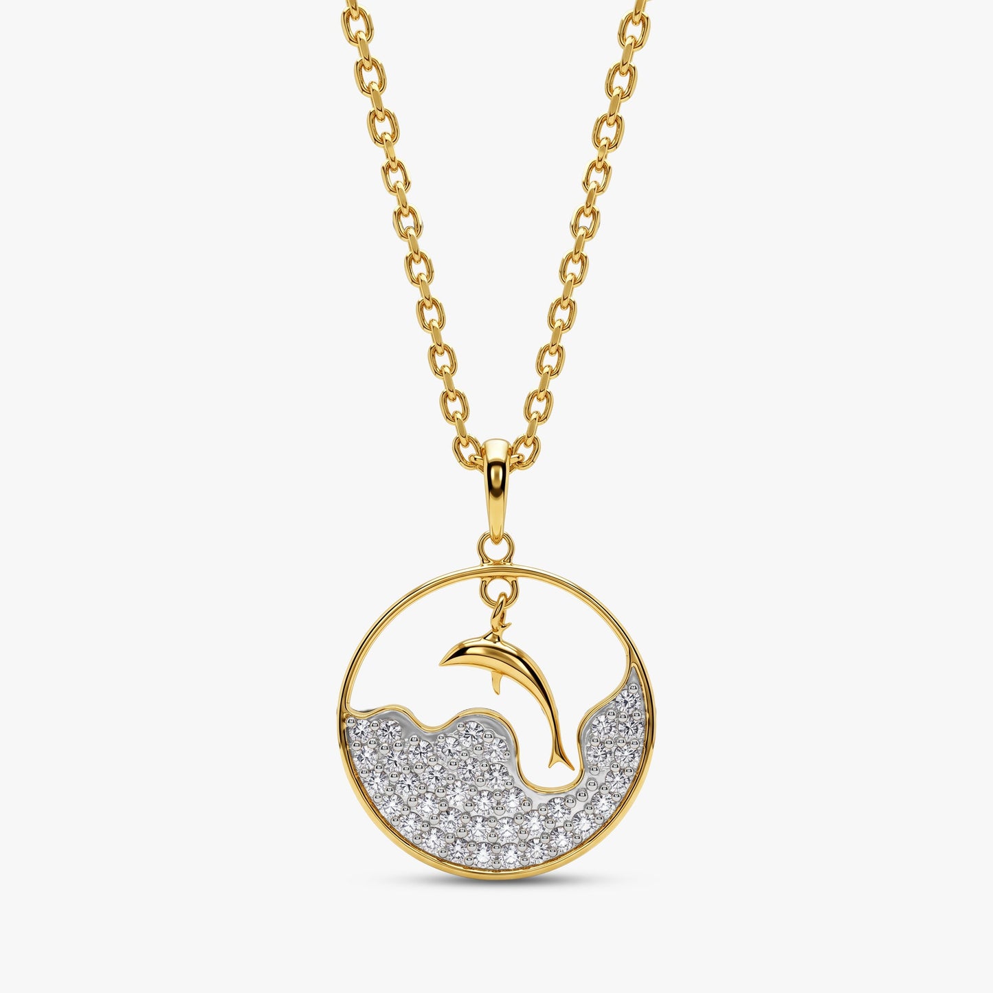 Gold Tidebound Muse Lab Grown Diamond Pendant