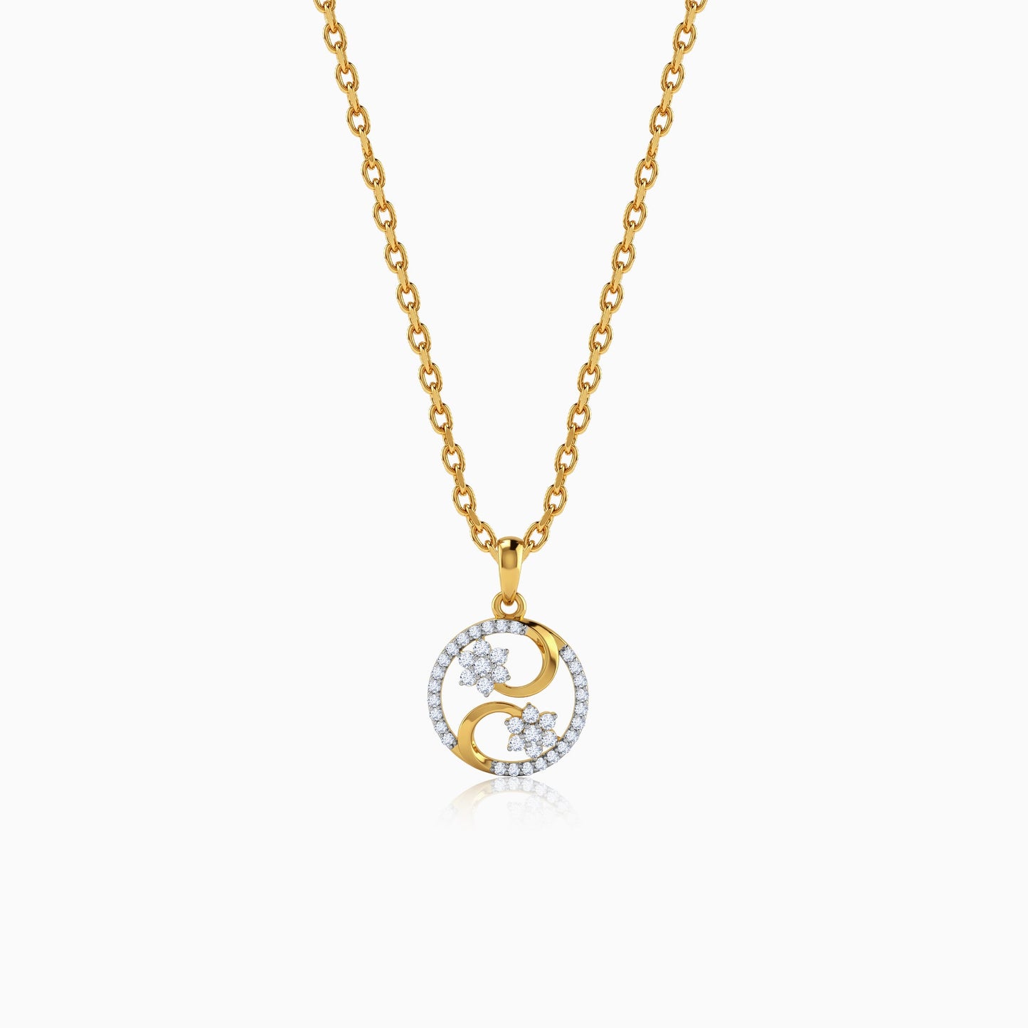 Gold Flowerfied Lab Grown Diamond Pendant