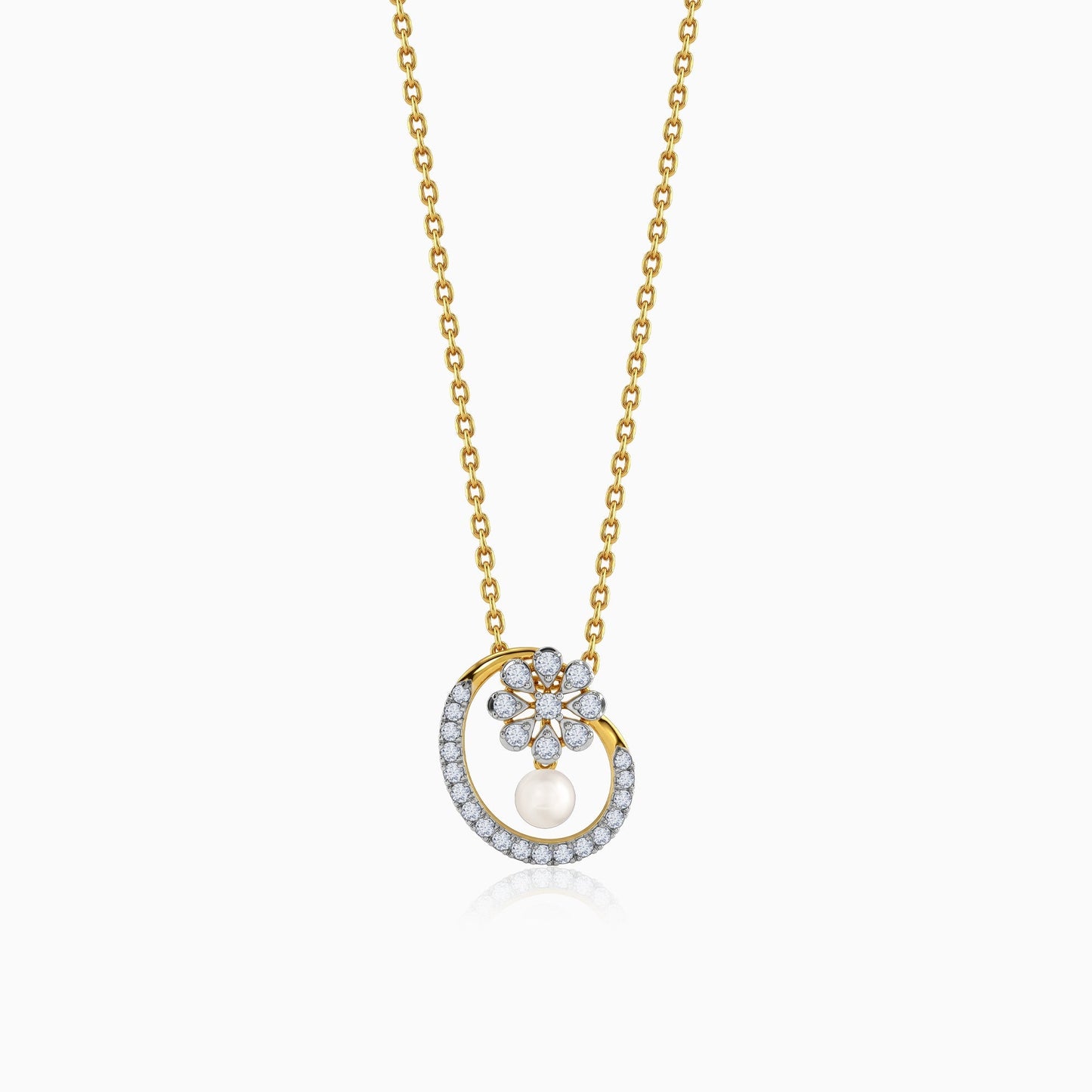 Anushka Sharma Gold Amata Floral Lab Grown Diamond Pendant